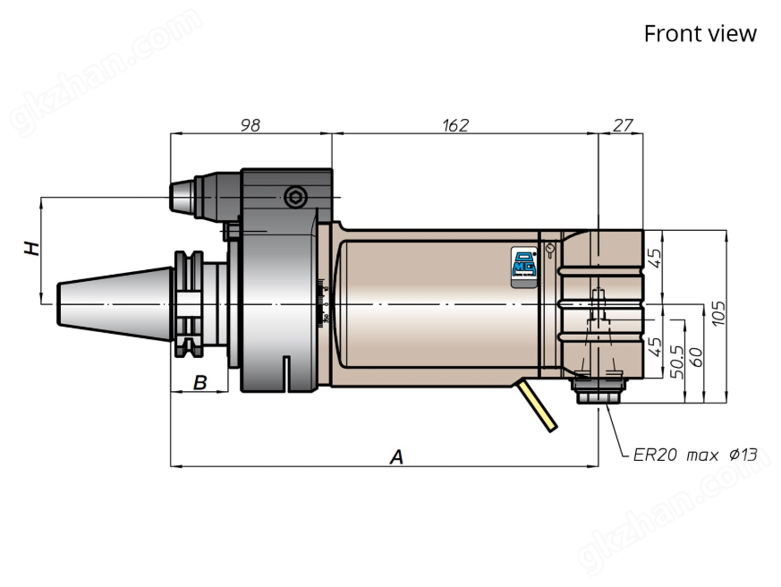 OMG TA13.PL 90°加長型單主軸角度頭